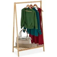 relaxdays Kleiderstange Kleiderständer Bambus 67 cm