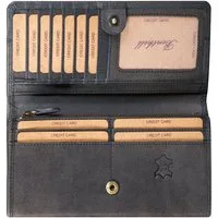 Benthill Geldbörse Damen Echt Leder RFID Portemonnaie mit vielen Kartenfächer Vintage, RFID-Schutz Kartenfächer Münzfach Reißverschlussfach