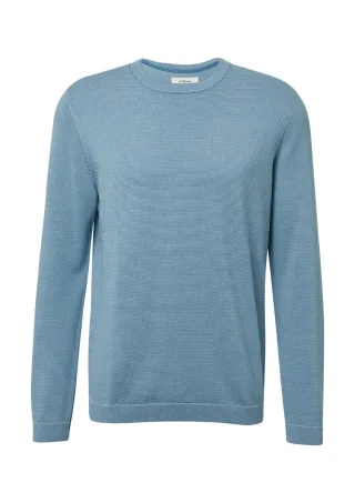 s.Oliver Red Label - Strick-Pullover mit Crew Neck blau/weiß - Gr. - XXL