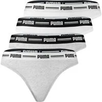 PUMA BODYWEAR String Soft Cotton Modal (Set) Webgummibund, Logo, 4er Pack