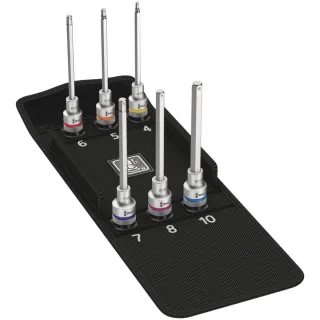 Wera 8740 C HF 2 Zyklop Bitnuss-Satz Innensechskant, mit Haltefunktion, 6-teilig - 05004210001