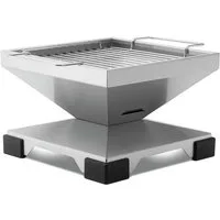 Thüros Holzkohlegrill T1 Edelstahl Tischgrill 30 x 30 cm, für Tisch und unterwegs
