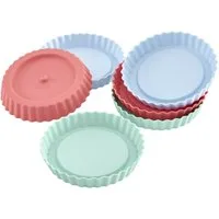 Lurch Backform FlexiForm Tortelett Rund Silikon 6er Set Pastelfarben Mix, (6-tlg)