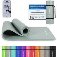 MSports® Gymnastikmatte Yogamatte inkl. Tragegurt + Poster + Workout App