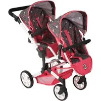 CHIC2000 Puppen-Zwillingsbuggy Linus Duo, mit zwei abnehmbaren, bis in Liegeposition verstellbaren Sportsitzen