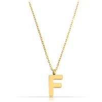 Made by Nami Kette mit Anhänger Edelstahlkette mit Buchstaben Anhänger Gold Schmuck Damen, Geschenk Freundin 40 + 5 cm Länge Wasserfest