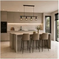 Zedelmaier Pendelleuchte Hängelampe 4-flammig mit Rauchglas, ohne Leuchtmittel, höhenverstellbar bis 100 cm, Industrie-Look