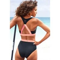 LASCANA ACTIVE Highwaist-Bikini-Hose Janni mit kontrastfarbigen Bündchen