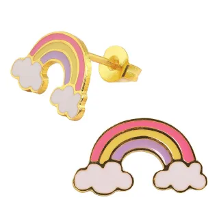 Regenbogen Ohrringe vergoldet