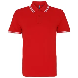 Asquith & Fox Herren Poloshirt mit klassischer Passform (rot/weiß)
