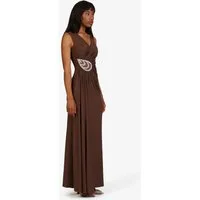 Kraimod Abendkleid mit Drapierung und Zierstein-Detail