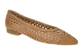 Paul Green Damen Ballerinas 1153-000 PG 1153 Braun Sisal Nubuck Leder Textil ...