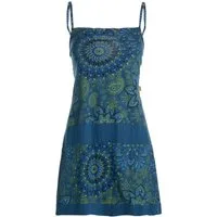 Vishes Minikleid Sommerkleid Damen Bedruckt Spaghettiträger Jersey Baumwolle Alternative Mode, Boho, Hippie, Ethno, Festival