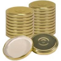 Oputec Einmachglas 20x Schraubdeckel TO82 Gold - Twist Off Ersatzdeckel für Einmachgläser, Metall