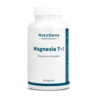 NatuGena Magnesia 7+1 | 90 Kapseln | Magnesium-Komplex mit 8 Magnesiumformen für optimale Absorption | vegan