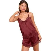 LIPSY Pyjama Lipsy Satin-Pyjama mit Trägertop und Shorts (2 tlg)