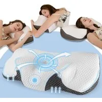 Esun Kopfkissen Nackenstützkissen, Kopfkissen Memory Foam, Kissen Seitenschläferkissen, Füllung: Rückstellschaum, Rückenschlafer, Bauchschlafer, Seitenschlafer, Set, Kissen, Pillow Kissen für Seiten, Rücken & Bauchschläfer