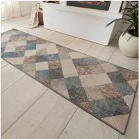 HANSE Home Teppich Bakke, rechteckig, Höhe: 8 mm, Kurzflor, Läufer, Rauten-Muster, Wohnzimmer, Schlafzimmer, Esszimmer