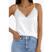 Worldclassca Trägertop Worldclassca Damen Trägertop mit Spitze Sommer Spaghetti Top Locker Trägertop mit Spitze - Sommer Top