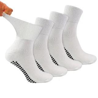 4er-Pack Kurze Bambus-Diabetikersocken mit Grips für Männer und Frauen