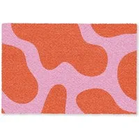 MuchoWow Fußmatte Flecken - Rot - Rosa - Muster - Minimalistisch, Rechteckig, innen Schmutzfangmatte, Tür, Schmutzfänger Flur, Teppich 60x40 cm