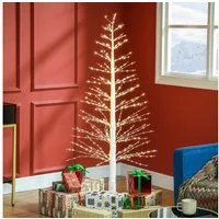 HOMCOM LED Baum LED Lichterbaum Kunstbaum mit 600 LED, 150 cm Weihnachtsbaum, Lichtfunktion, LED, Warmweiß, Indoor und Outdoor Weiß
