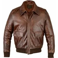 Baallo Lederjacke Herren A-2 Echtleder Fliegerjacke Pilotenjacke Bomberjacke