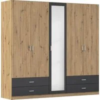 rauch Drehtürenschrank Kleiderschrank Schrank Garderobe Wäscheschrank BORBONA (Breiten 226/271 cm, Höhe 210 cm) in 2 Breiten, mit Spiegel und vielen Farbkombinationen MADE IN GERMANY