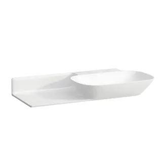 LAUFEN Waschtisch Ino 450x900x145, ohne Hahnloch, ohne Überlauf, Ablage links, LCC weiss H8133014001121