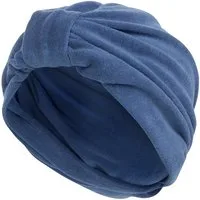 Fashy Strickmütze Fashy - Baumwollturban Frotteeturban Apreshaube Saunahaube Mütze Blau