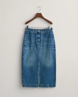 GANT - Denimrock mit Schlitz mid blue - Gr. - 42