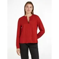 Tommy Hilfiger Klassische Bluse VISCOSE REGULAR V-NECK LS BLOUSE mit Tommy Hilfiger Flagge