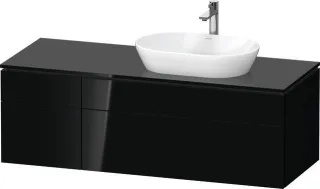 Duravit L-Cube Konsolenwaschtischunterbau wandhängend Schwarz Hochglanz 1420x550x482 mm - LC48750404 LC4875040400000