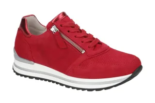 Gabor 06.528.68 Damen Halbschuhe Sneaker rot Rauhleder Extra Weit H-Fu?bett