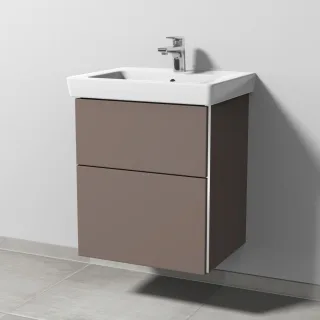 Sanipa 3way Waschtischunterbau zu Villeroy & Boch Subway 2.0 Waschtisch mit 2 Auszügen, Taupe-Matt BP6111T