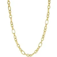 Hey Happiness Edelstahlkette Damen Figaro Glieder oval, 18K Roségold vergoldet, Edelstahl Halskette Figarokette massiv, wasserfest