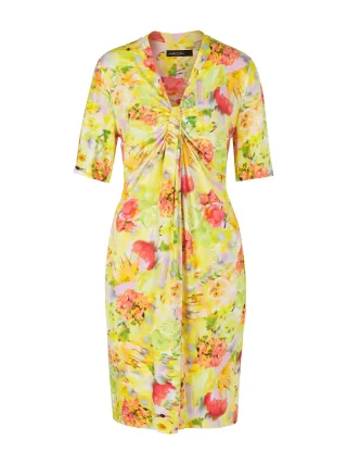 Marc Cain Collections - Kleid im blurry Blumen-Dessin pale lemon - Gr. - 40