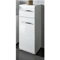 Inn.Furn Badkommode Cover (Badschrank in weiß Hochglanz, 30 x 80 cm), mit Vollauszug Schubkasten