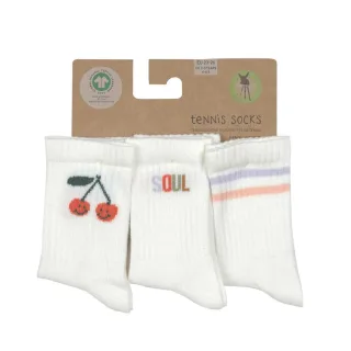 Lässig Tennis Socken GOTS 3er Pack 27-30 Cherry