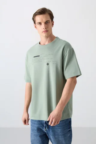 Übergröße Bedrucktes Rundhals-T-Shirt