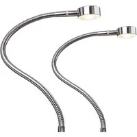 kalb Bettleuchte LED Leseleuchte Bettlampe Flexleuchte chrom silbergrau Touch Schalt, warmweiß