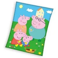 Wohndecke Peppa Wutz Decke 150x200cm – Kuscheldecke Picnic Fleece, Peppa Pig, Geschenkidee für Mädchen und Jungen