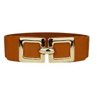 Ella Jonte Stretchgürtel eleganter breiter Taillengürtel mit goldfarbener Schnalle 85-100 cm