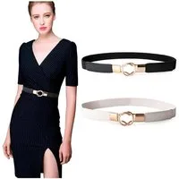 Cachito Taillengürtel Damen Taillengürtel Gürtel für Jeans Hosen Kleid Hüftgürtel Damen Elastische Taillengürtel mit Goldener Schnalle