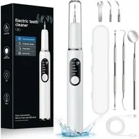 FIVAVA Zahnpflege-Set Zahnsteinentferner mit Akku, LED-Licht & 3 Edelstahlaufsätzen, Professionelles Zahnreinigungs-Set für Erwachsene mit LED & Zubehör, Zahnpflege-Set für zuhause inklusive Aufsätze und Zubehör, Effektiver Zahnsteinentferner mit LED