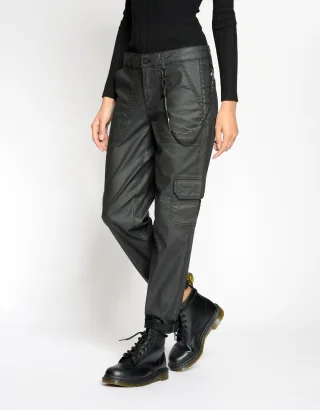 GANG Damen Hosen 94GERDA WORKER - relaxed fit Hose black shine