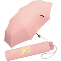 HAPPY RAIN Taschenregenschirm UV-Protect UV50 Super-Mini-Schirm mit Sonnenschutz, schützt vor Sonne und Regen