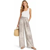 SUBLEVEL Chinos Damen Luftige Sommerhose Freizeit Weit geschnitten Stoff Palazzo-Hose