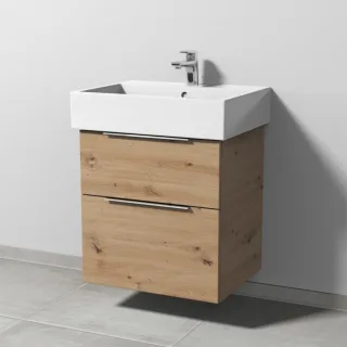 Sanipa 3way Waschtischunterbau zu Duravit Vero Air Waschtisch mit 2 Auszügen, Eiche Natural-Touch UM43385