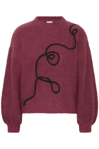 ICHI - Pullover - Ihcatrina rot - Gr. - XS